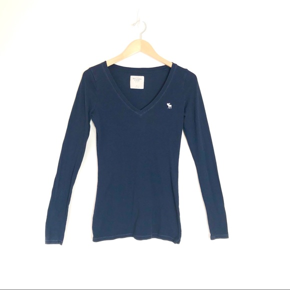 Af Cotton Vneck Long Sleeve Teeshirt 